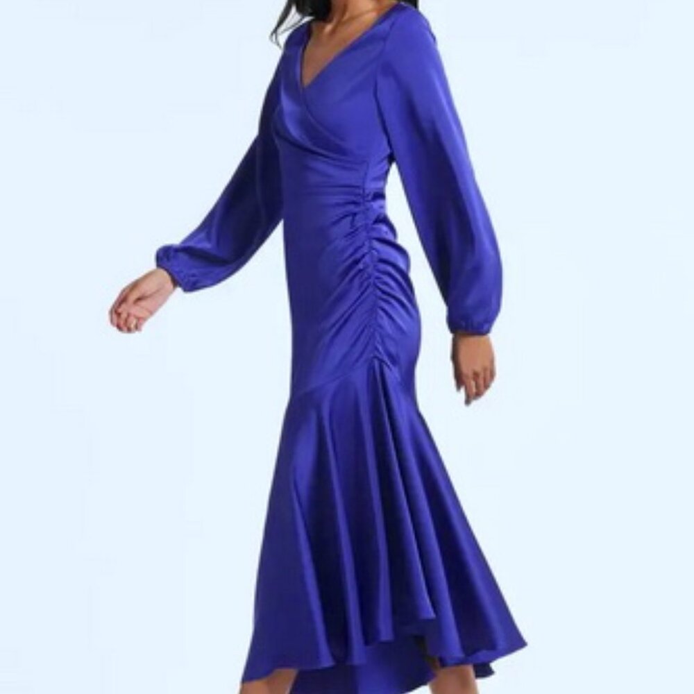 Sachin & Babi Blue Spectrum Satin Crepe Benedetta Dress